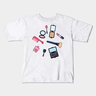 Cosmetics / make-up cartoon illustration Kids T-Shirt